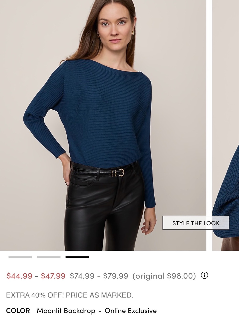Ann Taylor Moonlit Backdrop Off-the-Shoulder Ribbed Sweater
